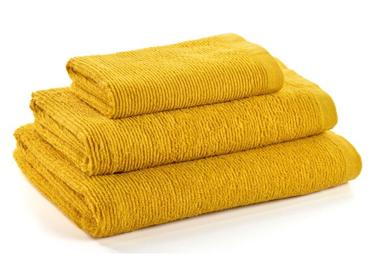 Ręcznik kąpielowy mały Miekki musztardowy Łazienkowe 70x140 cm Bawełna Kolor Biały Kolor Żółty