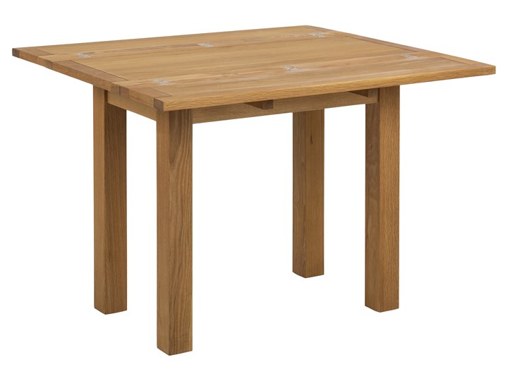 Stół rozkładany naturalny fornirowany blat nogi drewniane dąb 45-90x100 cm Płyta fornirowana Zestawy Wysokość 75 cm Drewno Długość po rozłożeniu 90 cm