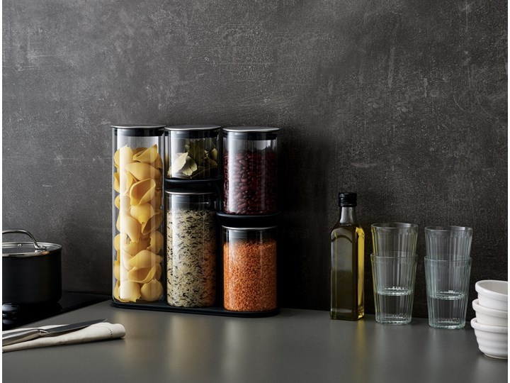 Zestaw pojemników Podium 100 Collection Na makaron Stal Silikon Kategoria Pojemniki i puszki Szkło Na produkty sypkie Typ Zestawy