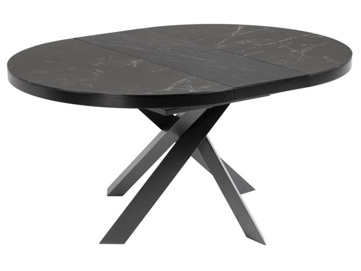 Stół rozkładany Vashti ∅120-160x76 cm szary Płyta MDF Szkło Ceramika Marmur Długość 160 cm Szerokość 120 cm Długość 120 cm Stal Kategoria Stoły kuchenne