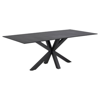 Stół czarny ceramiczny blat metalowe nogi 200x100 cm