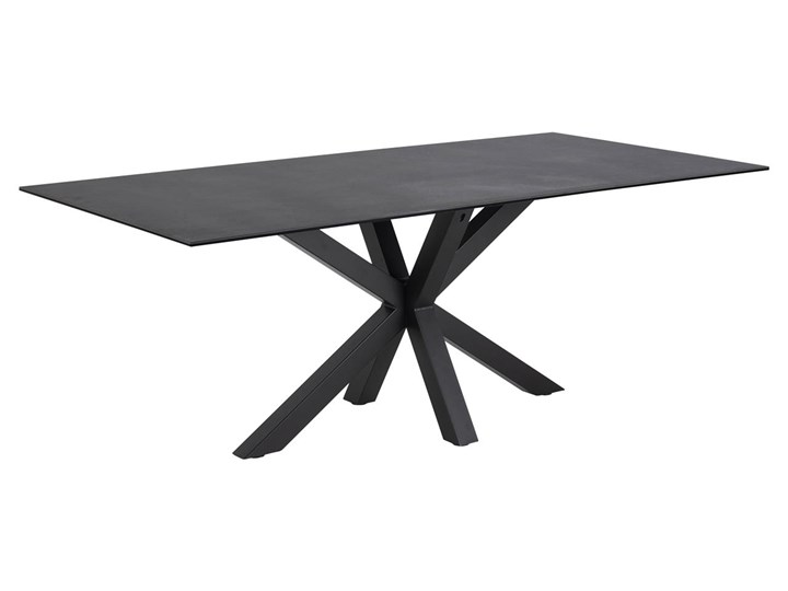 Stół czarny ceramiczny blat metalowe nogi 200x100 cm