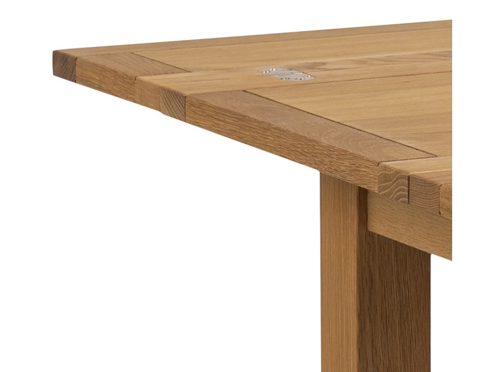Stół rozkładany naturalny fornirowany blat nogi drewniane dąb 45-90x100 cm Płyta fornirowana Wysokość 75 cm Drewno Rozkładanie Rozkładane
