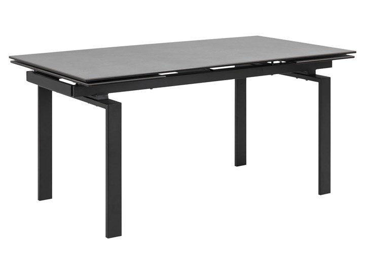 Stół rozkładany czarny blat ceramiczny nogi z metalu 160-240x85 cm