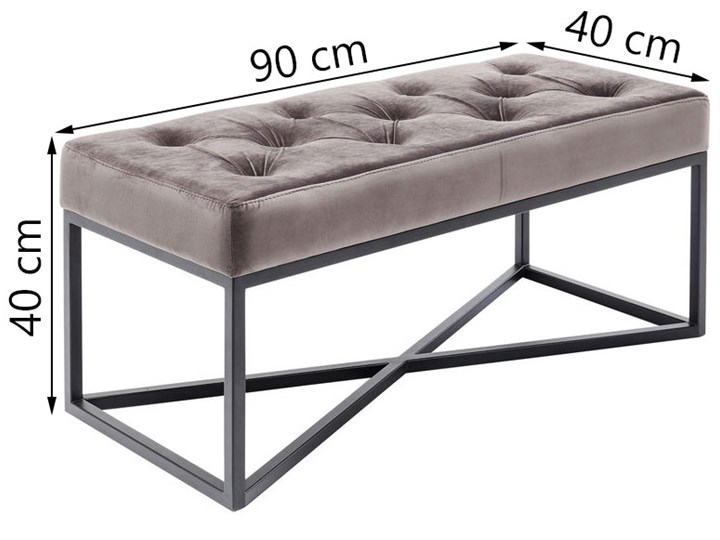 Ławka Crossover 90x40 cm szara Pomieszczenie Przedpokój Kategoria Ławki do salonu