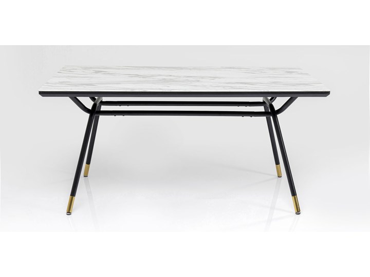 Stół South Beach 180x90 cm Szkło Stal Płyta MDF Kolor Biały