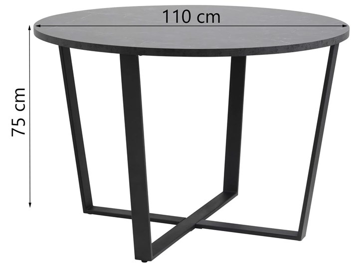Stół Hagley Ø110 cm czarny Drewno Płyta laminowana Metal Kształt blatu Okrągły
