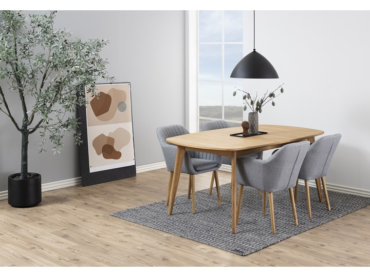 Stół rozkładany Eason 180-270x102 cm naturalny Kolor Brązowy Drewno Kształt blatu Owalny