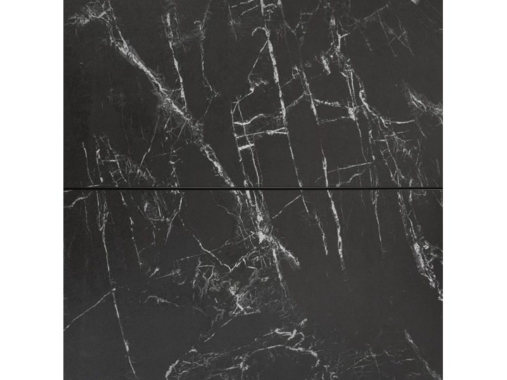 Stół rozkładany okrągły czarny szklany blat z marmurowym wzorem metalowe nogi Ø120x76 cm Płyta MDF Stal Szkło Ceramika Pomieszczenie Stoły do salonu
