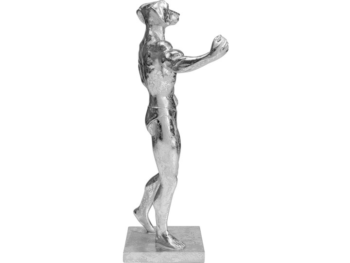 Figurka dekoracyjna Muscle Dog 18x43 cm srebrna Zwierzęta Kolor Srebrny Kategoria Figury i rzeźby