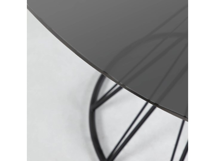 Stół Niut ∅120 cm czarny blat szklany Metal Szkło Kategoria Stoły kuchenne