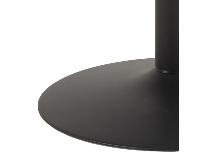 Stół okrągły czarny fornirowany blat jesion czarna metalowa noga Ø110x74 cm Drewno Płyta MDF Długość(n) 110 cm