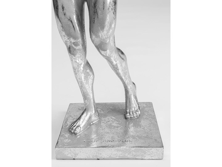 Figurka dekoracyjna Muscle Dog 18x43 cm srebrna Kolor Srebrny Zwierzęta Kategoria Figury i rzeźby