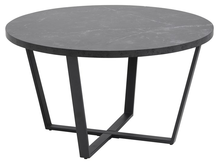 Stolik kawowy Hagley Ø77 cm czarny Marmur Metal Wysokość 44 cm Kształt blatu Okrągłe
