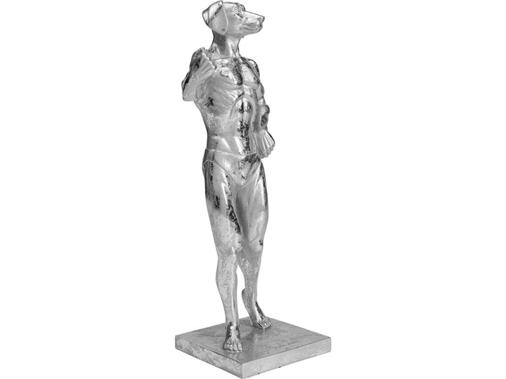 Figurka dekoracyjna Muscle Dog 18x43 cm srebrna Zwierzęta Kolor Srebrny Kategoria Figury i rzeźby