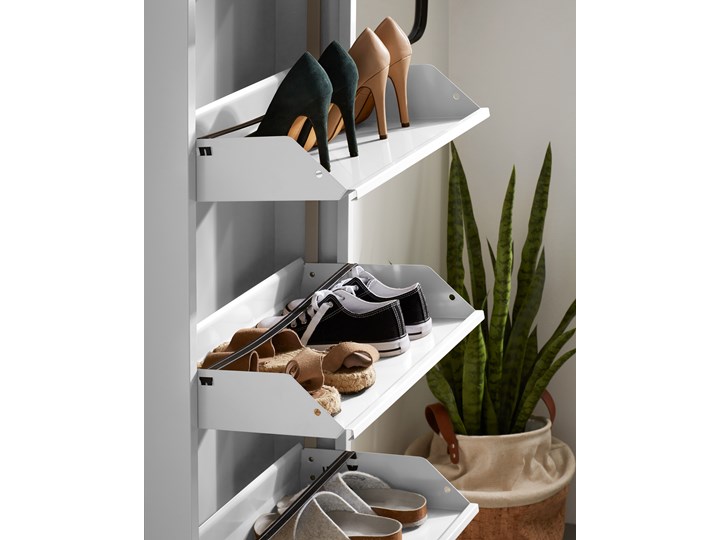 Regal na buty Ode 50 x 136 cm 4 drzwi biały Stal Metal Kategoria Szafki i regały