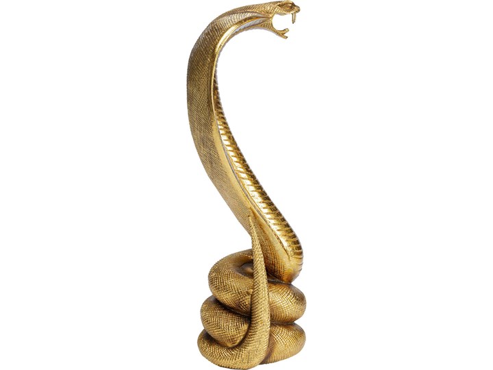 Figurka dekoracyjna Cobra 23x42 cm złota Zwierzęta Tworzywo sztuczne Kolor Biały