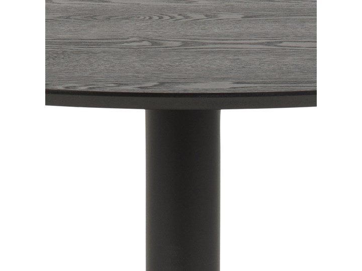 Stół okrągły czarny fornirowany blat jesion czarna metalowa noga Ø110x74 cm Kategoria Stoły kuchenne Płyta MDF Drewno Szerokość(n) 110 cm