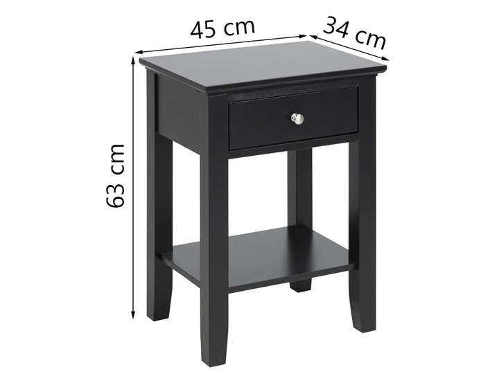 Szafka nocna Imbriale 45x63 cm z szufladą i półką czarna Uniwersalne Płyta laminowana Płyta MDF Typ Nocne Styl Nowoczesny