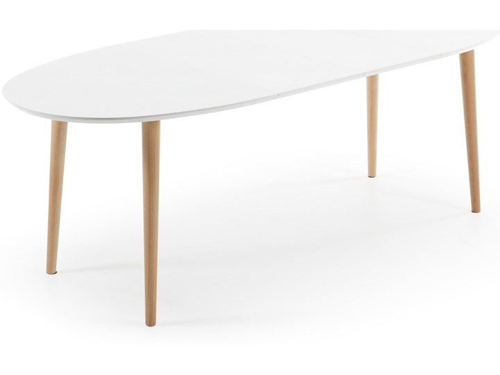 Stół rozkładany Oqui biały 140 (220) x 90 cm Płyta MDF Drewno Liczba miejsc Do 10 osób Długość po rozłożeniu 220 cm