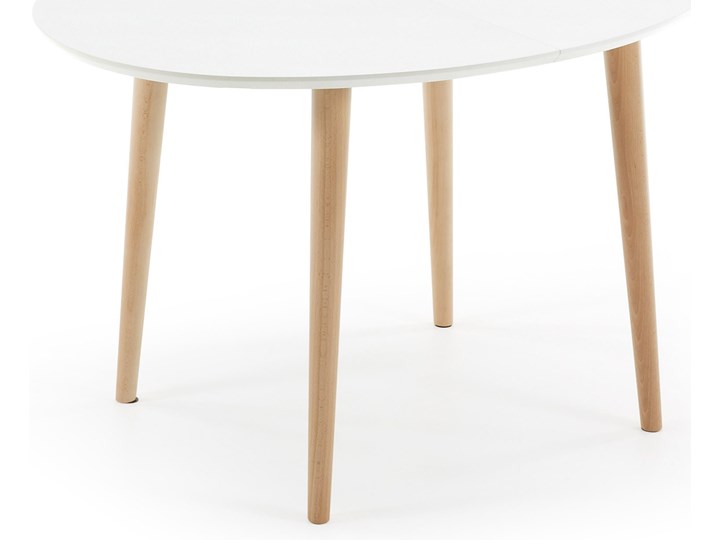 Stół rozkładany Oqui biały 120 (200) x 90 cm Drewno Kształt blatu Owalny Płyta MDF Pomieszczenie Stoły do jadalni