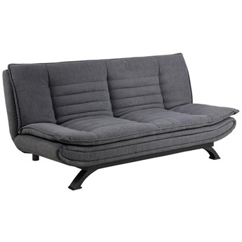 Sofa rozkładana 3 osobowa 196x98 cm ciemnoszara nogi czarne