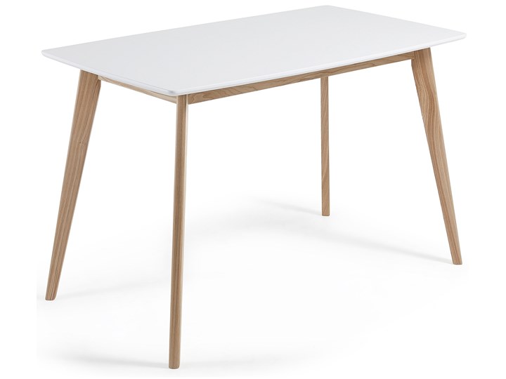 Stół Anit biały z drewnianymi nogami 140 x 80 cm Płyta MDF Drewno Pomieszczenie Stoły do jadalni