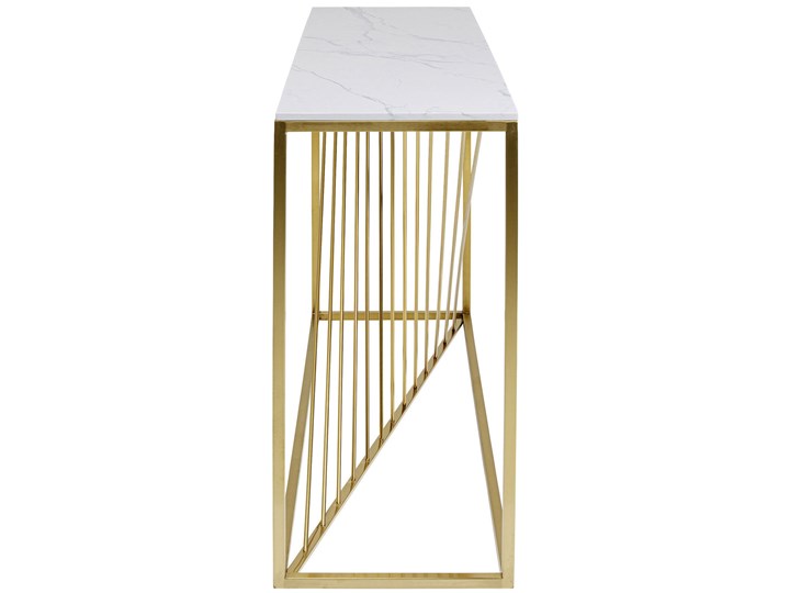Konsola Art Marble 142x42 biało-złota Szkło Wysokość 142 cm Szerokość 142 cm Stal nierdzewna Kategoria Konsole