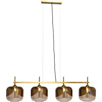 Lampa wisząca 4-punktowa złota 115 x 31 cm klosz szklany