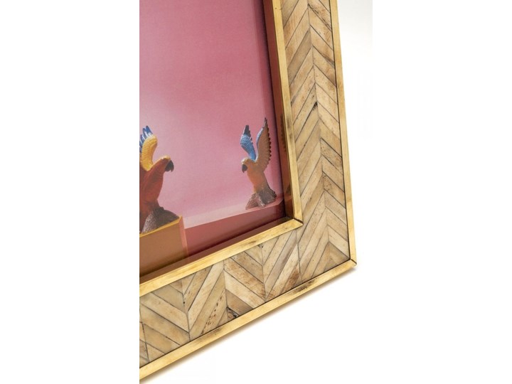 Ramka na zdjęcia Chevron 21x26 cm brązowa Kolor Złoty