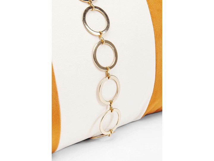 Poduszka dekoracyjna Classy Rings 50x28 cm pomarańczowa Aksamit 28x50 cm Poszewka dekoracyjna Poliester Prostokątne Pomieszczenie Salon
