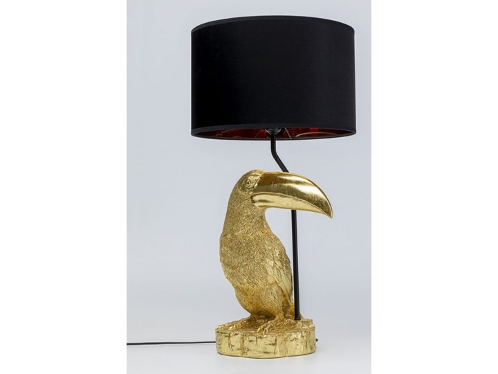 Lampa stołowa LED metalowa złota 38x70 cm Tkanina Stal Tworzywo sztuczne Lampa z kloszem Pomieszczenie Salon