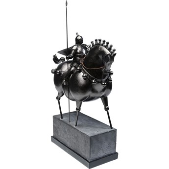 Figurka dekoracyjna metalowa czarna husaria 55x21 cm