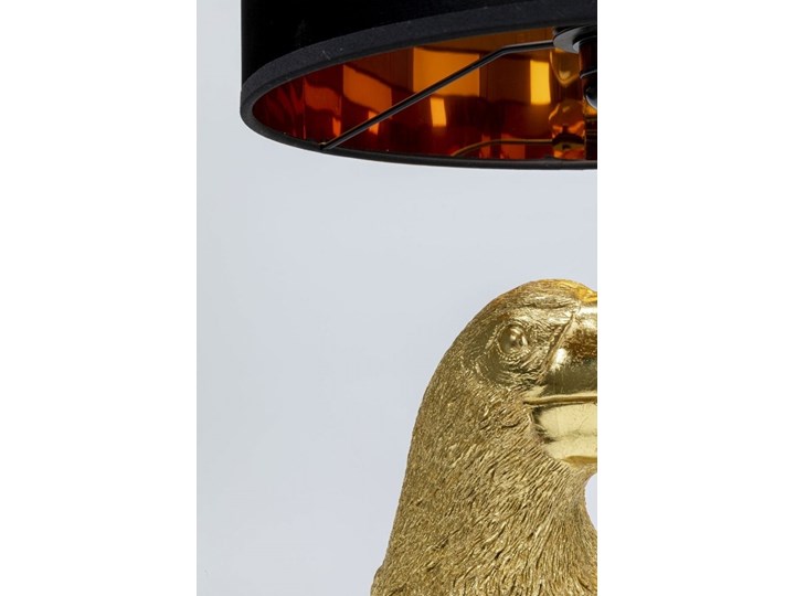 Lampa stołowa LED metalowa złota 38x70 cm Stal Tworzywo sztuczne Lampa z kloszem Tkanina Styl Glamour