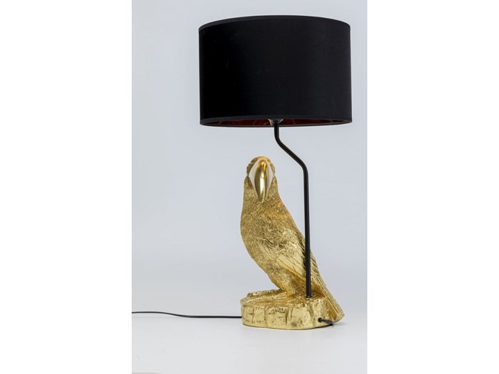 Lampa stołowa LED metalowa złota 38x70 cm Tkanina Lampa z kloszem Stal Tworzywo sztuczne Kolor Biały Kategoria Lampy stołowe