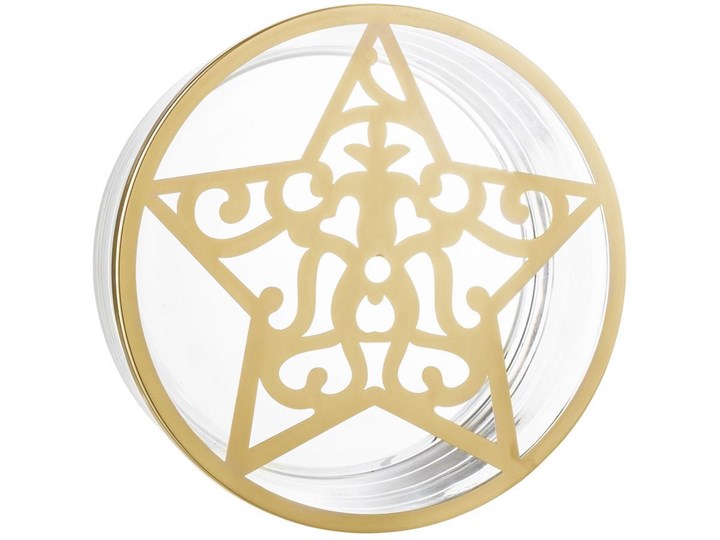Pojemnik Golden Star Ø21x8 cm transparentno-złoty Szkło Na produkty sypkie Typ Pojemniki