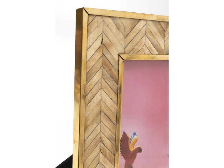 Ramka na zdjęcia Chevron 21x26 cm brązowa Kolor Złoty Kategoria Ramy i ramki na zdjęcia