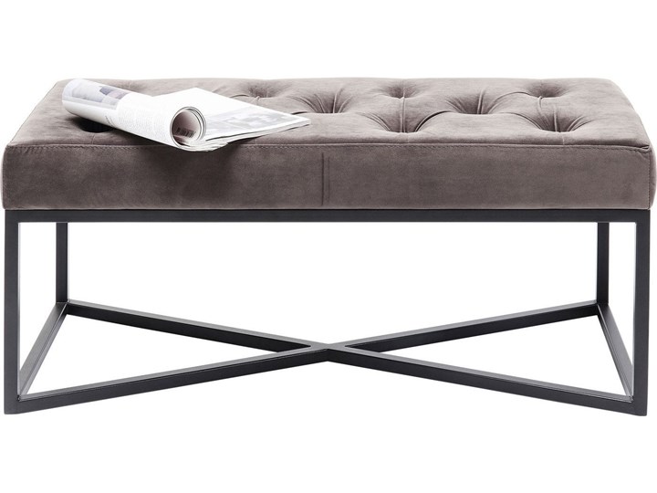 Ławka Crossover 90x40 cm szara Materiał obicia Tkanina Kategoria Ławki do salonu