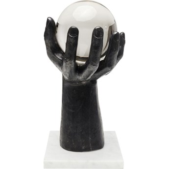 Figurka dekoracyjna szklana kula biała 20x15 cm