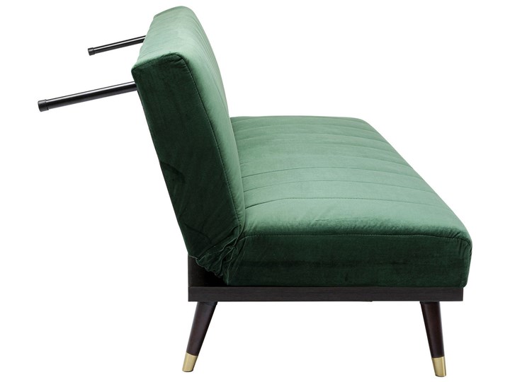 Sofa rozkładana Whisky 181 cm zielona Stała konstrukcja Materiał obicia Tkanina