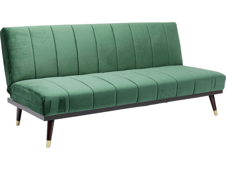 Sofa 3 rozkładana zielona nogi czarne 181x83 cm