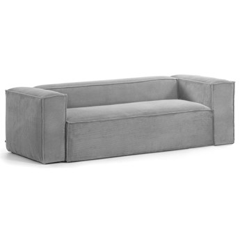 Sofa 3-osobowa Blok z szarego sztruksu 240 cm