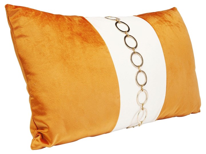 Poduszka dekoracyjna Classy Rings 50x28 cm pomarańczowa Aksamit Poszewka dekoracyjna Poliester Prostokątne 28x50 cm Kategoria Poduszki i poszewki dekoracyjne