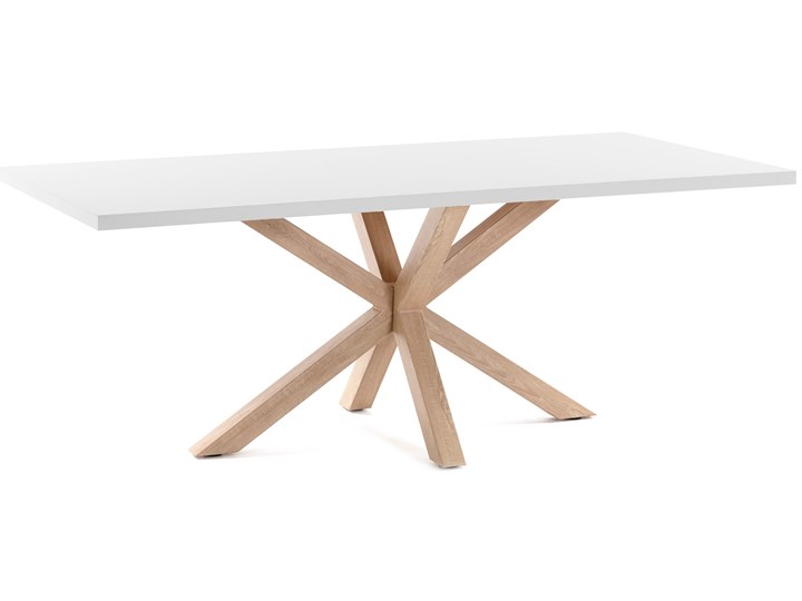 Stół Argo biało-brązowy 180x100 cm Stal Płyta MDF Średnica
