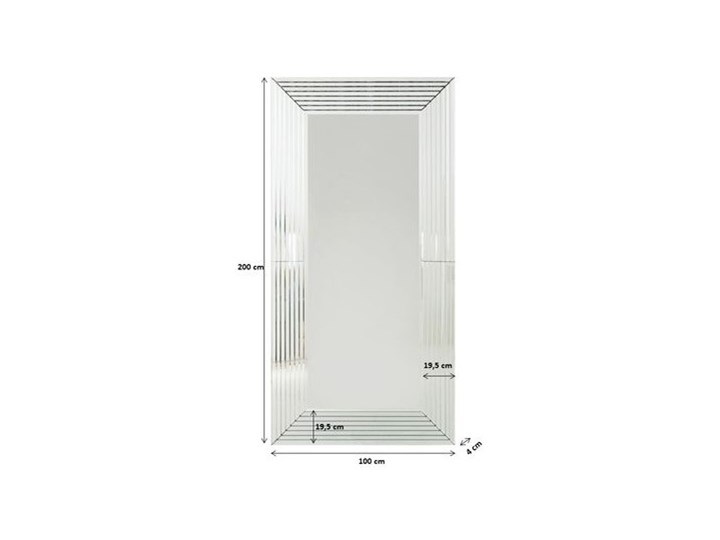 Lustro wiszące Linea Rectangular 200x100 cm srebrne Lustro z ramą Pomieszczenie Sypialnia Prostokątne Ścienne Kolor Biały
