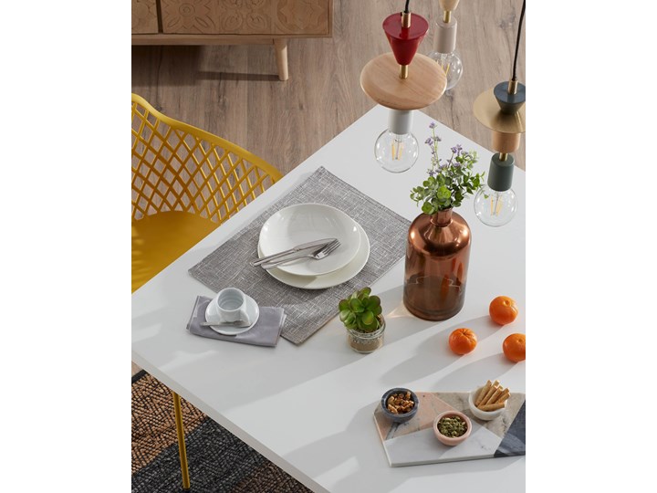 Stół Argo biało-brązowy 180x100 cm Stal Płyta MDF Pomieszczenie Stoły do jadalni