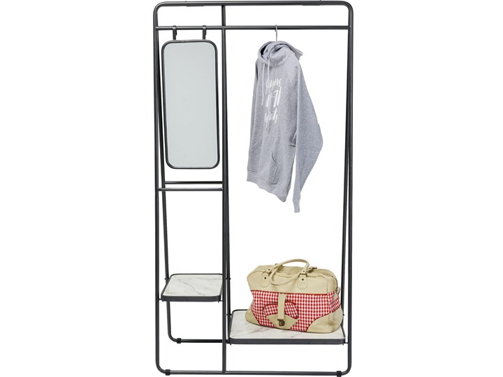 Wieszak stojący Rack Mirror 93x178 cm czarny Wieszak na ubrania Płyta MDF Płyta meblowa Metal Typ Stojaki