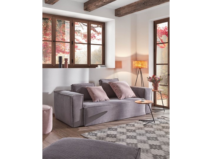 Sofa Blok 240x69 cm szara Typ Gładkie Boki Z bokami