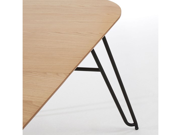 Stół rozkładany Novac drewniany nogi czarne 140 (220) x 90 cm Metal Drewno Pomieszczenie Stoły do salonu Płyta MDF Długość(n) 140 cm
