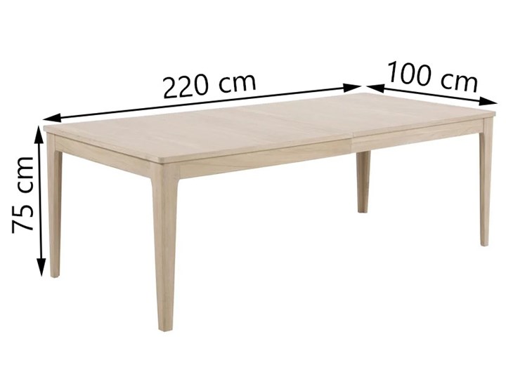 Stół rozkładany Jaramillo 220x100 cm bielony Drewno Liczba miejsc Do 10 osób Kształt blatu Prostokątny